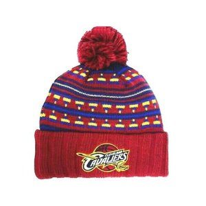 CLEVELAND CAVALIERS CUFFED KNIT BEANIE HAT MIXTEC MITCHELL AND NESS W/POM NWT